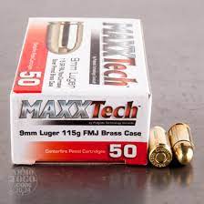 500 Rounds of 9mm Ammo by MAXXTech Brass